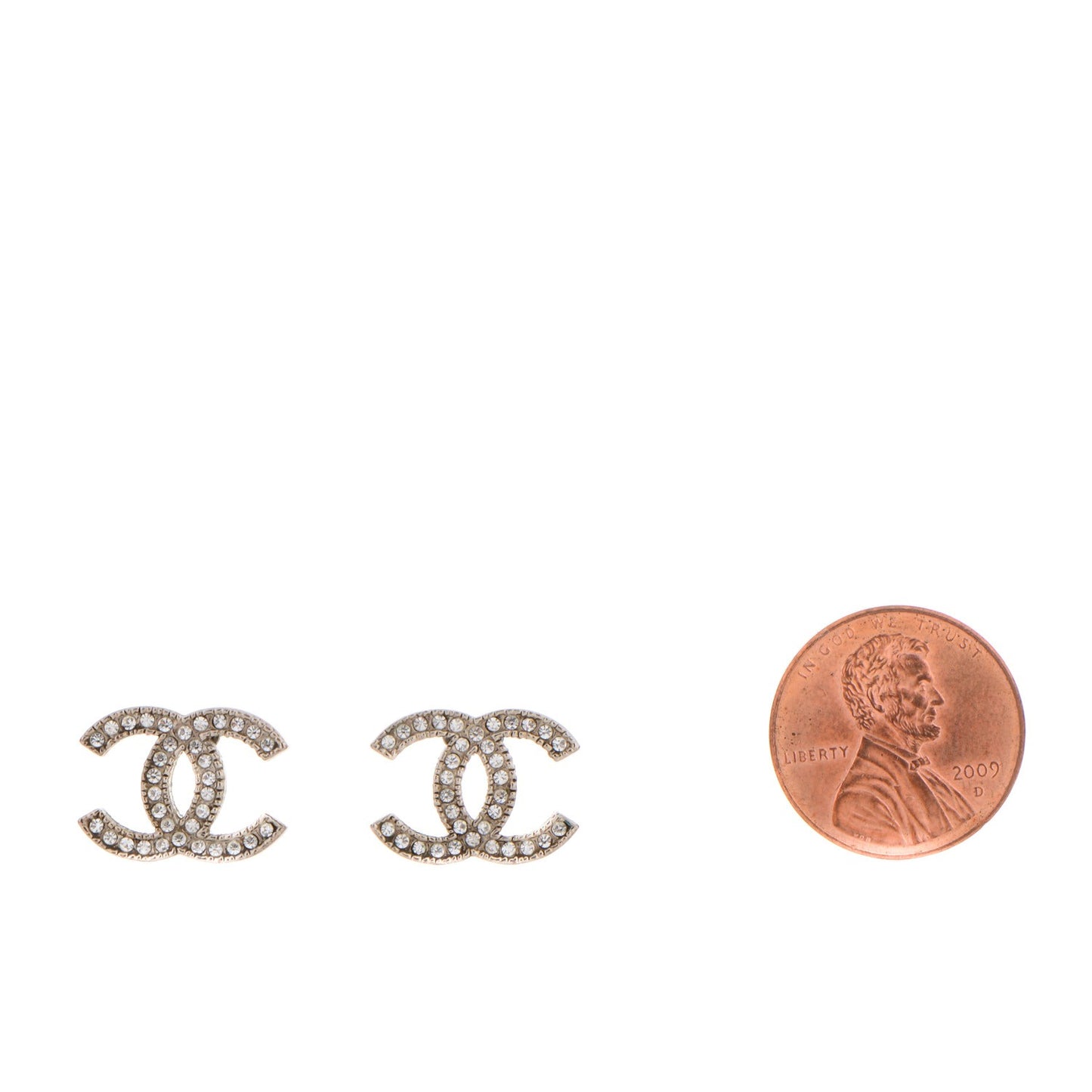 Crystal CC Earrings Silver