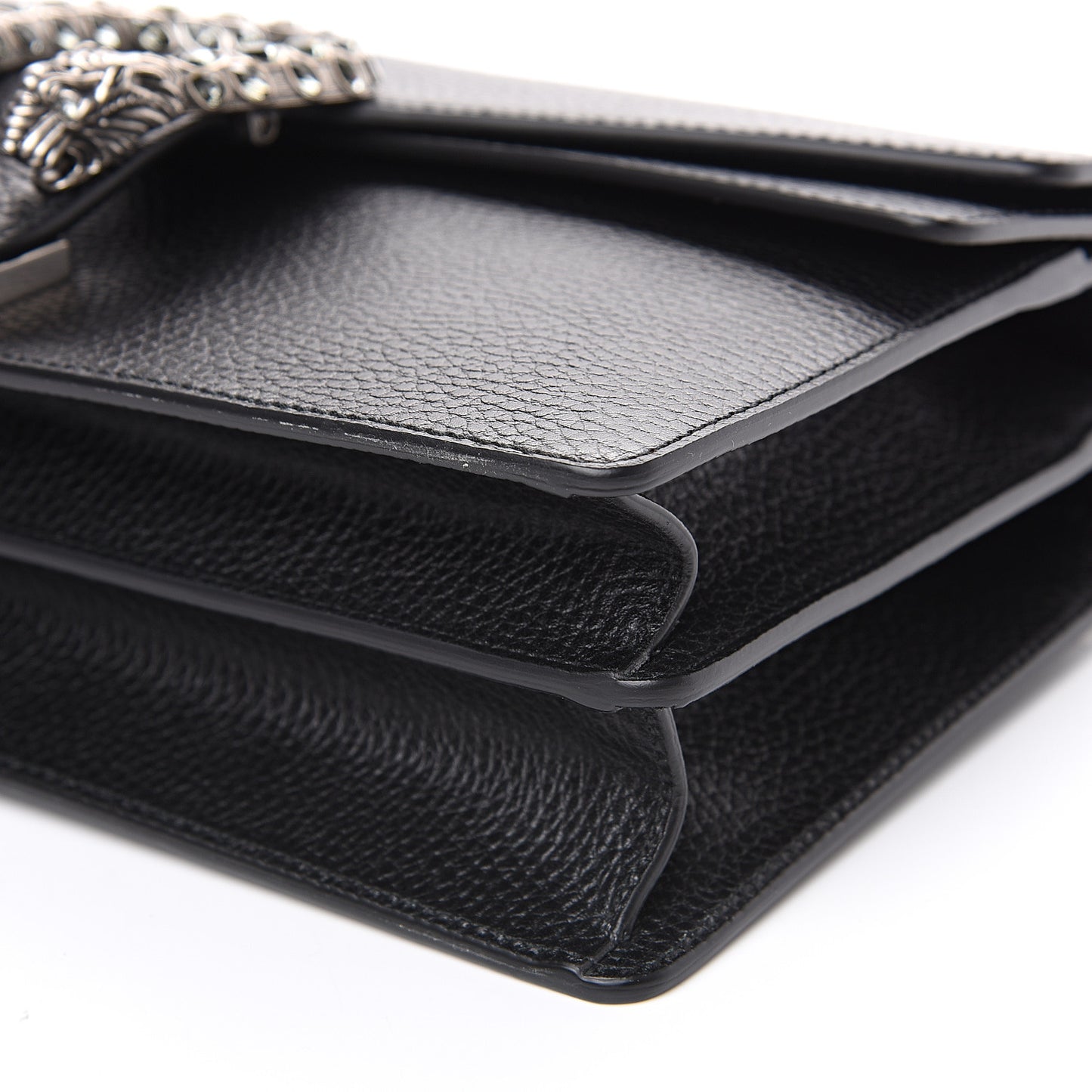 Pebbled Calfskin Small Dionysus Shoulder Bag Black