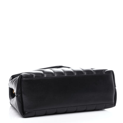 Saint Laurent Calfskin Y Quilted Monogram Small Loulou Chain Satchel Black 4 of 10
