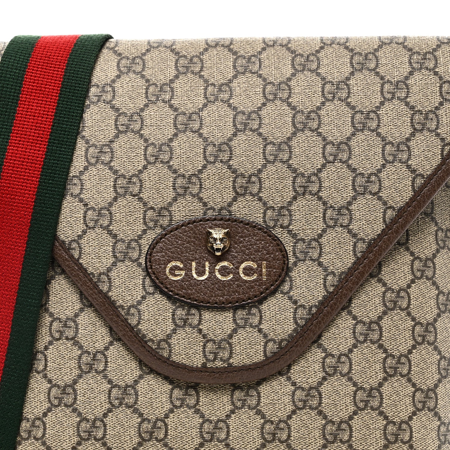 Gucci GG Supreme Monogram Web Medium Neo Vintage Flap Messenger Bag Beige New Acero 8 of 10