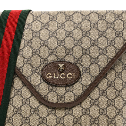 Gucci GG Supreme Monogram Web Medium Neo Vintage Flap Messenger Bag Beige New Acero 8 of 10
