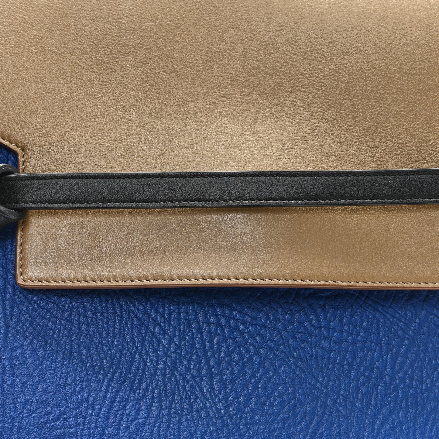 Elephant Calfskin Mini Tri-Color Belt Bag Indigo