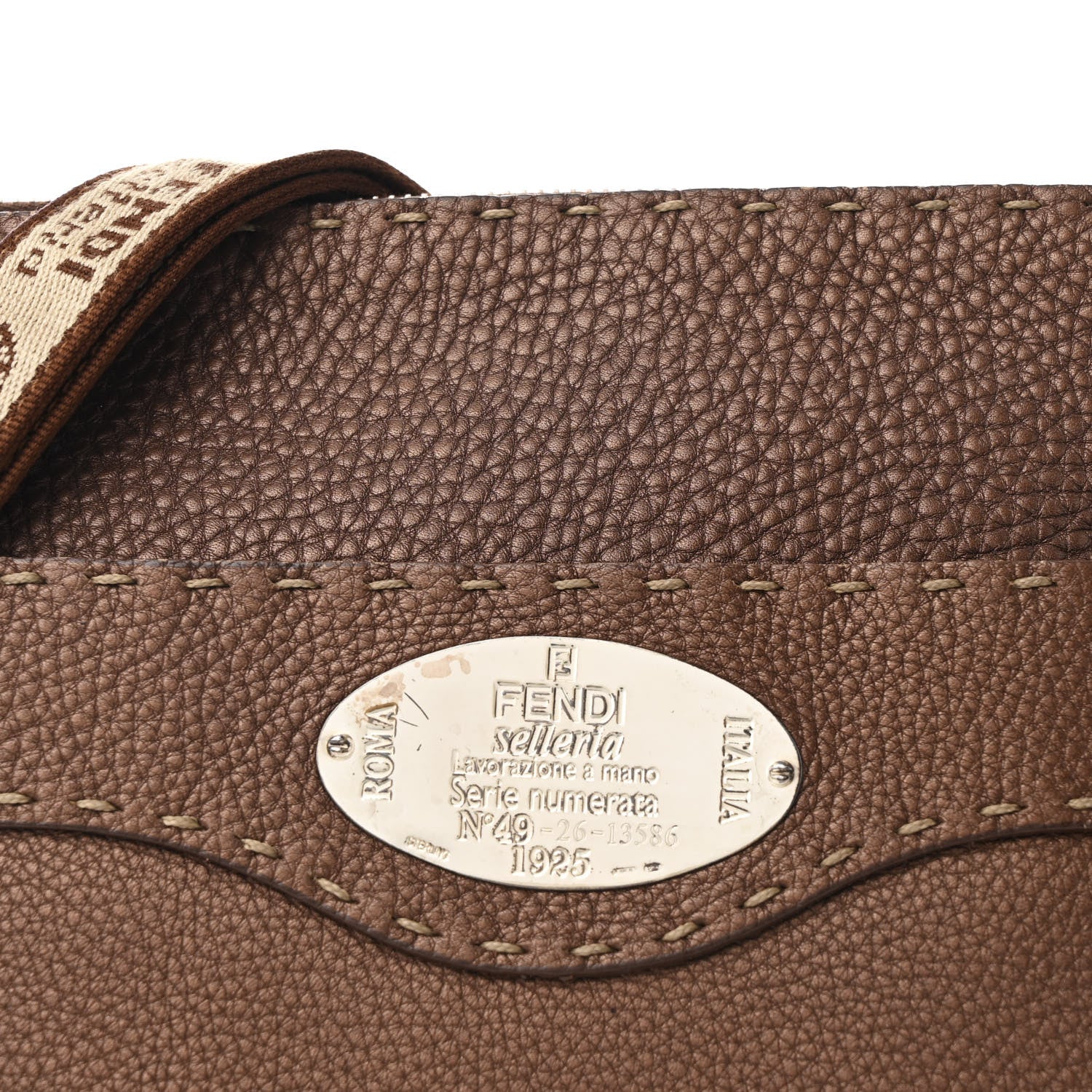 Fendi Cuoio Romano Selleria Messenger Brown 8 of 10