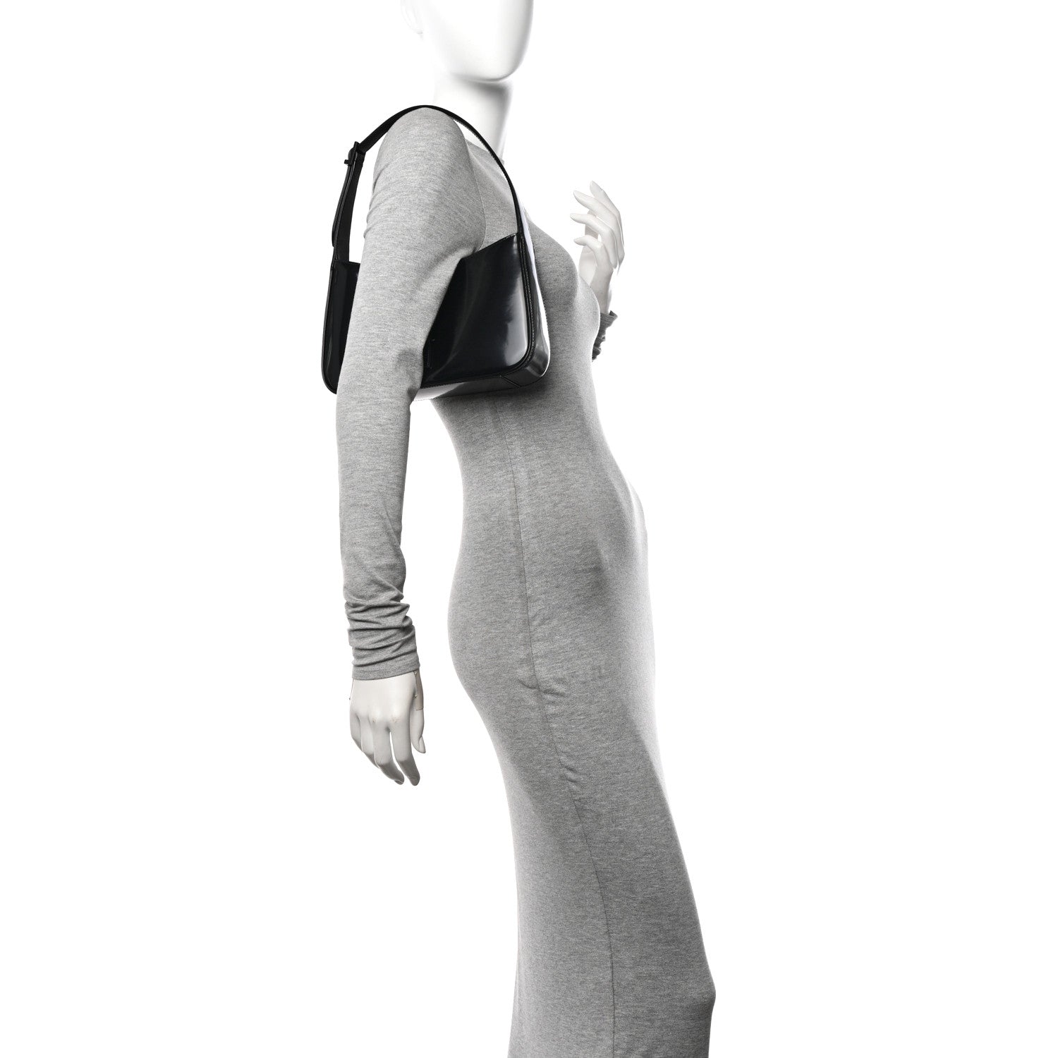 Saint Laurent Patent Calfskin Monochrome Le 5 A 7 Hobo Black 2 of 11