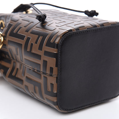 Fendi Vitello Liberty F is Fendi Bi-Color FF 1974 Embossed Mini Mon Tresor Bucket Bag Maya Black 8 of 9