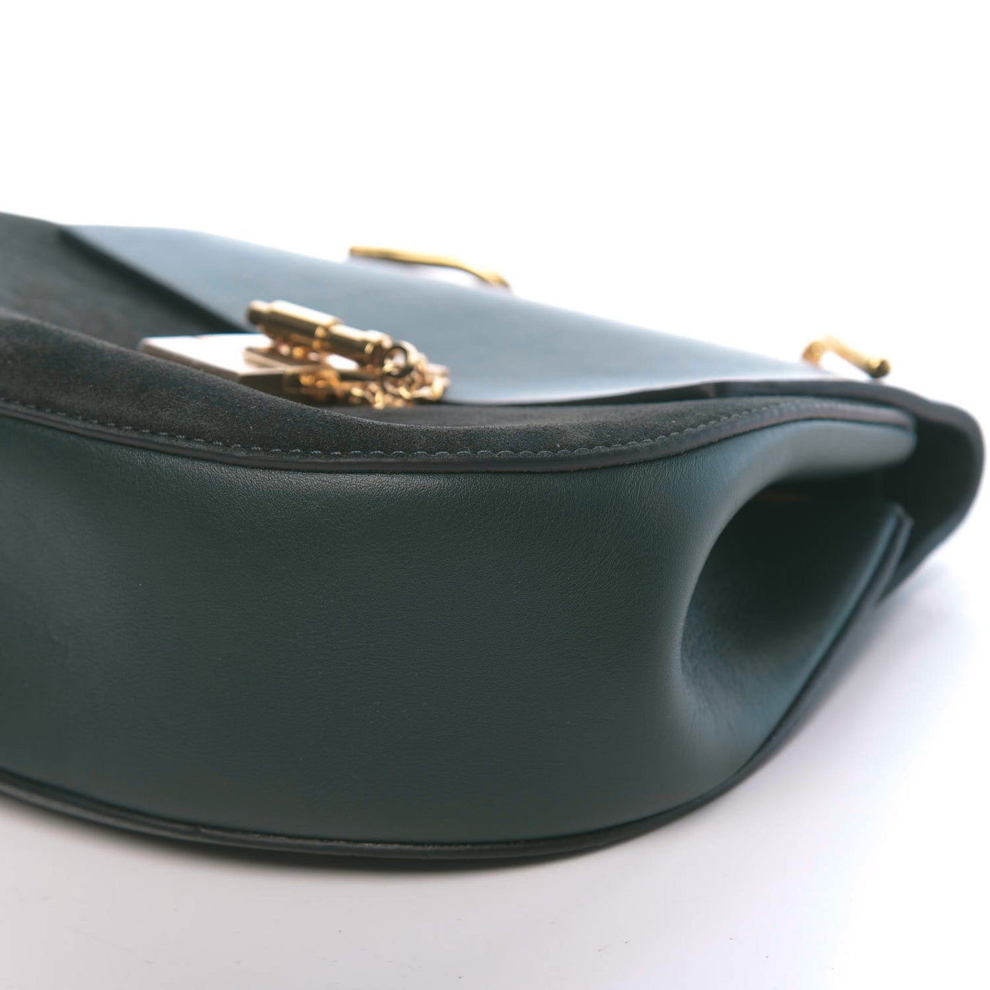 Suede Smooth Calfskin Drew Shoulder Bag Intense Green