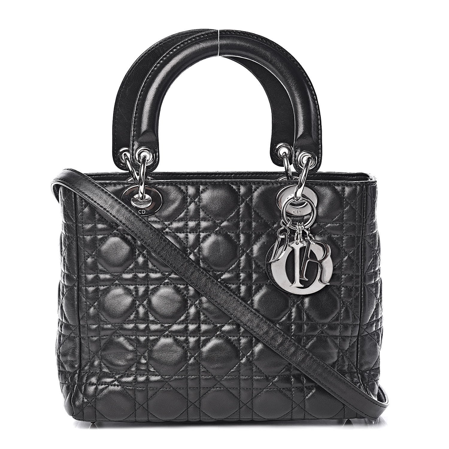 Christian Dior Lambskin Cannage Medium Lady Dior Black 1 of 9