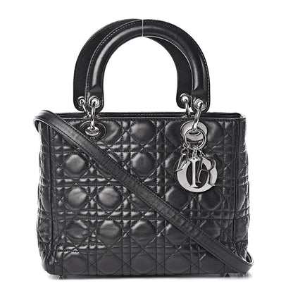 Christian Dior Lambskin Cannage Medium Lady Dior Black 1 of 9