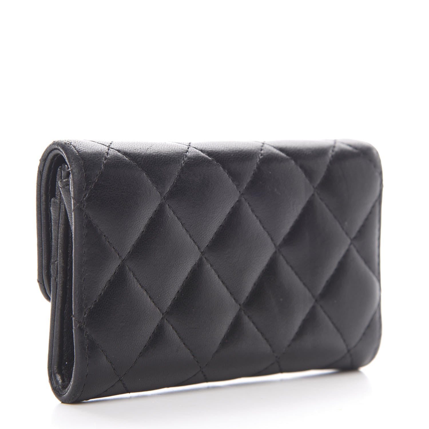 Chanel Lambskin Quilted Flap Card Holder Black 3 of 12