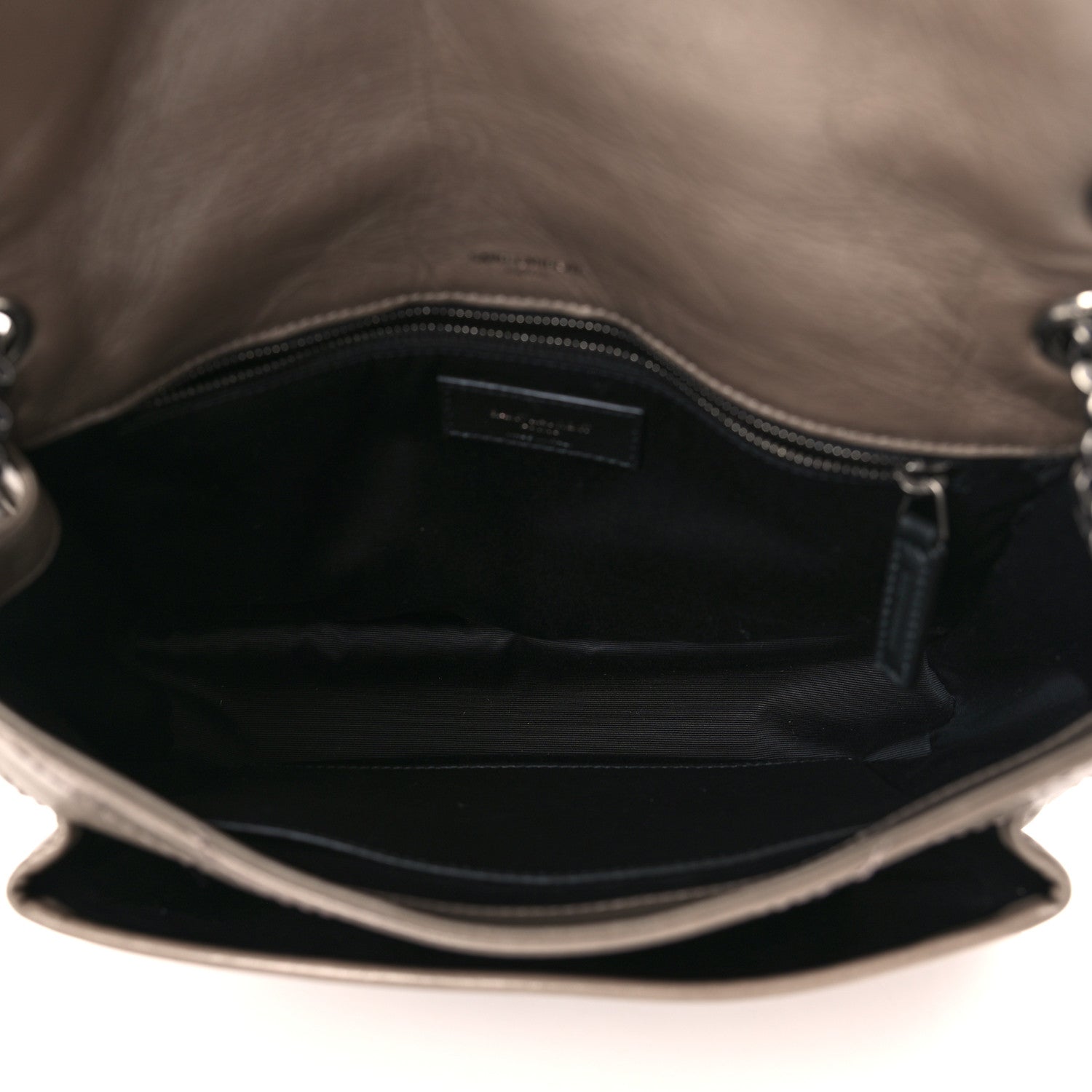 Saint Laurent Crinkled Calfskin Matelasse Monogram Medium Niki Chain Satchel Light Taupe 5 of 9