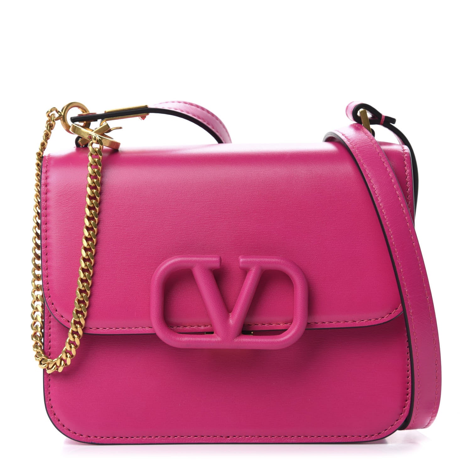 Valentino Garavani Smooth Calfskin Small VSling Shoulder Bag Fuchsia 1 of 11