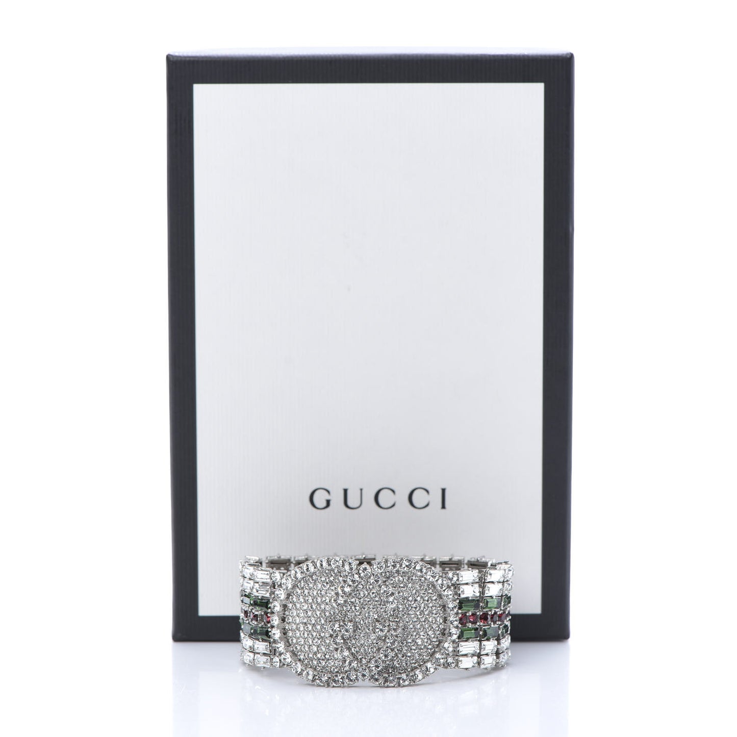 Crystals Double G Web Tennis Bracelet L Multicolor