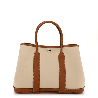 Hermes Grand Chevron Weave Negonda Garden Party 30 TPM Tote Craie Gold 1 of 11