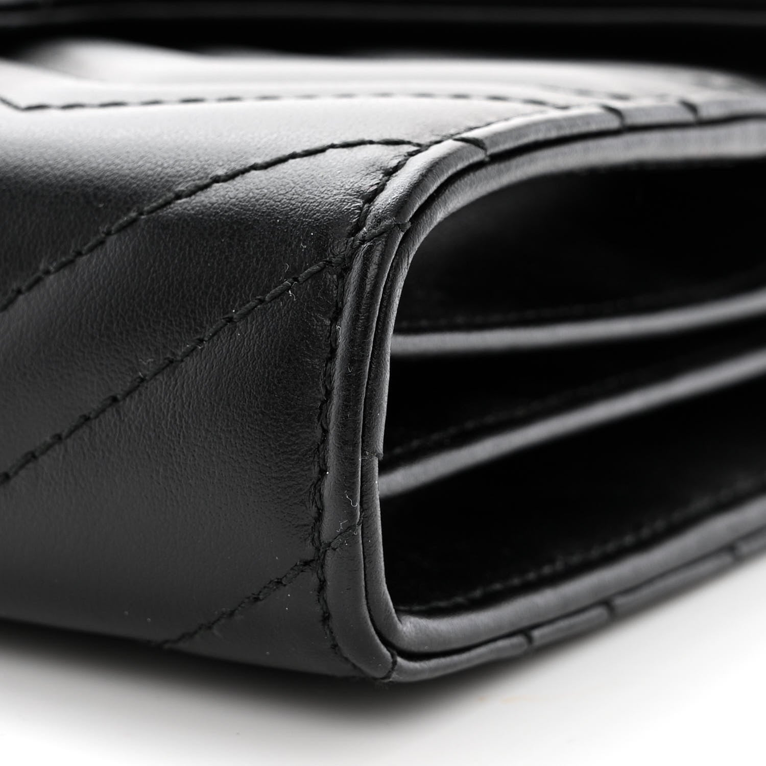 Gucci Calfskin Matelasse GG Marmont Chain Wallet Black 10 of 10