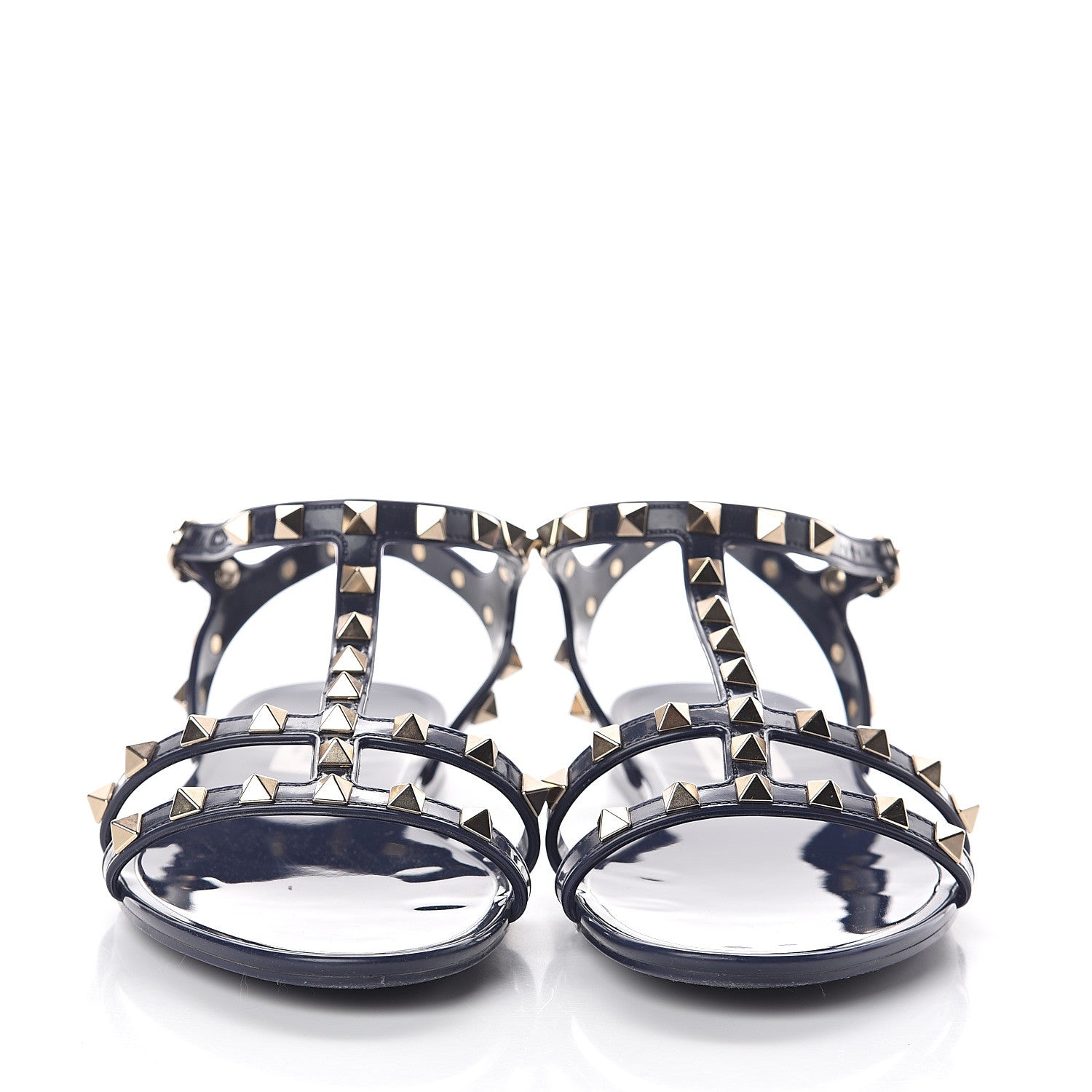 Valentino Garavani PVC Jelly Rockstud Caged Sandals 39 Blue 2 of 7
