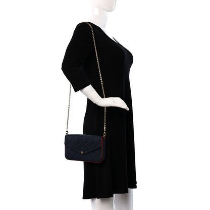 Louis Vuitton Empreinte Pochette Felicie Chain Wallet Marine Rouge 2 of 17