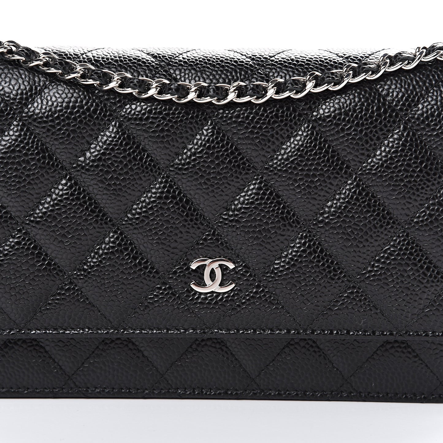 Caviar Quilted Wallet On Chain WOC Black
