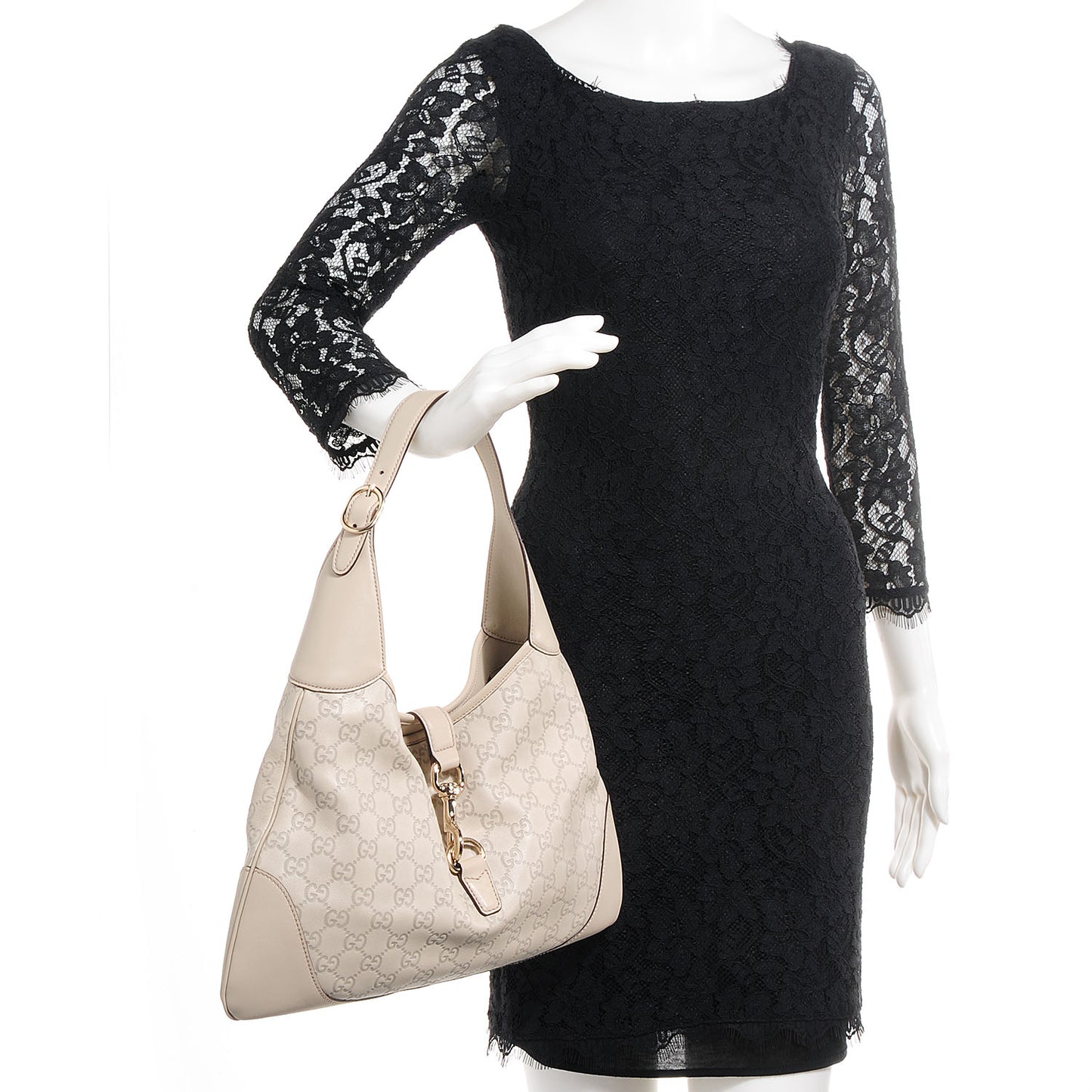 Guccissima Medium Jackie O Bouvier Hobo Off White