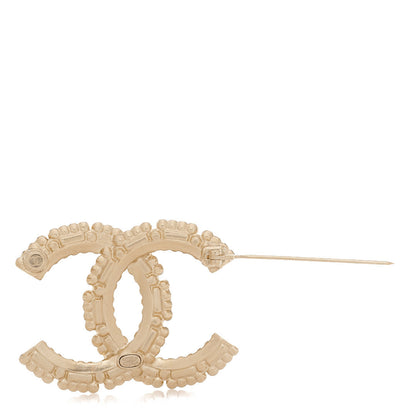 Chanel Crystal Baguette Pearl CC Brooch Gold Pearly White 3 of 5