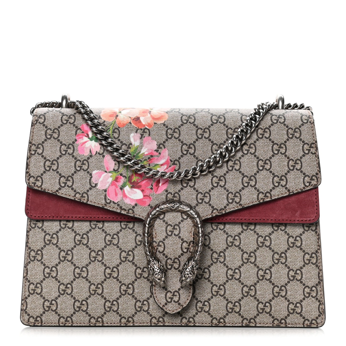 GG Supreme Monogram Blooms Medium Dionysus Shoulder Bag Beige Multicolor Dry Rose