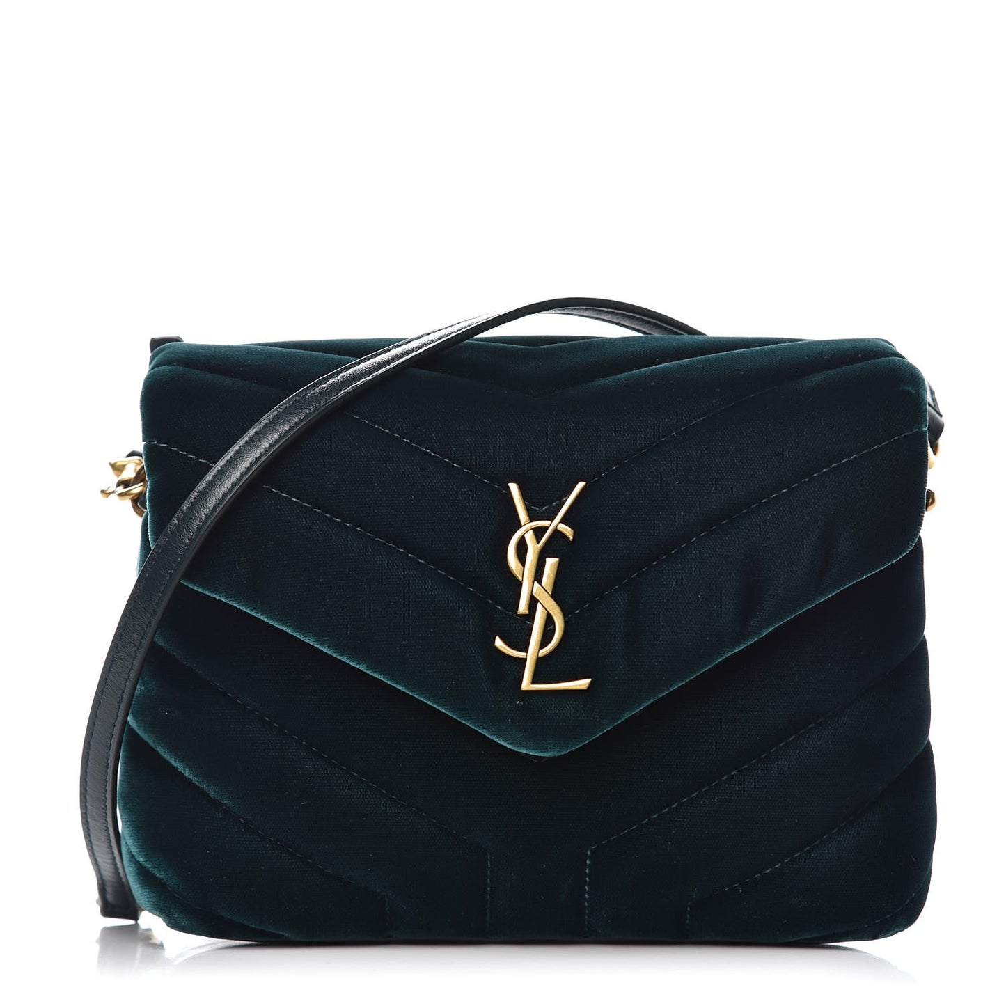 Velvet Y Quilted Monogram Toy Loulou Chain Satchel Dark Ottanio
