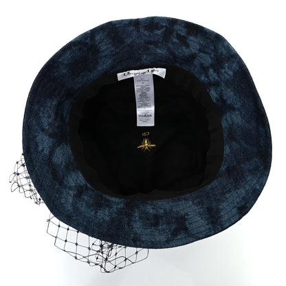 Christian Dior Cotton Small Kaleidoscopic Brim Bucket Hat with Veil 57 Blue 7 of 10