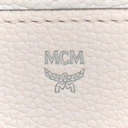 MCM Grained Calfskin Medium Milla Convertible Backpack White Flake 6 of 14