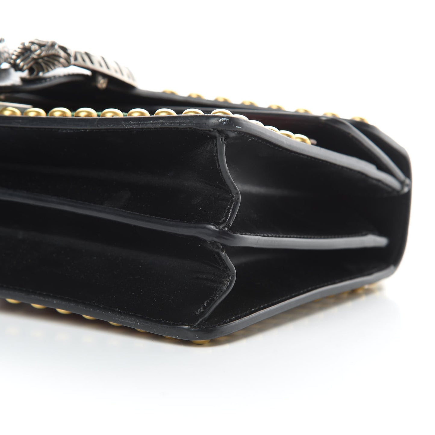 Calfskin Floral Embroidered Studded Small Dionysus Shoulder Bag Black