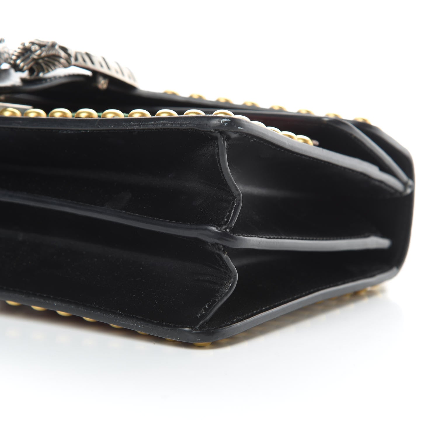 Gucci Calfskin Floral Embroidered Studded Small Dionysus Shoulder Bag Black 10 of 15