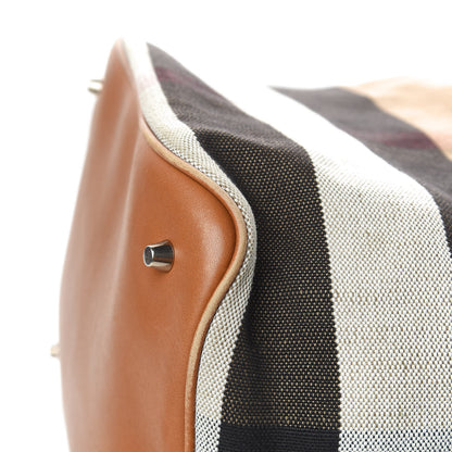 Burberry Canvas Mega Check Medium Ashby Hobo Saddle Brown 10 of 14
