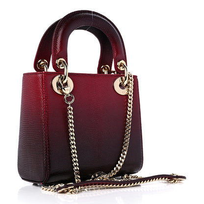 Christian Dior Lizard Gradient Mini Lady Dior Red 3 of 15
