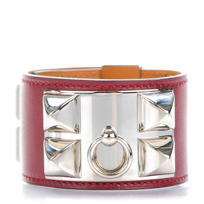 Hermes Tadelakt Collier De Chien CDC Bracelet S Rouge H 1 of 8