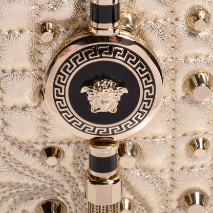 Versace Barocco Quilted Leather Studded Vanitas Demetra Gold 8 of 9
