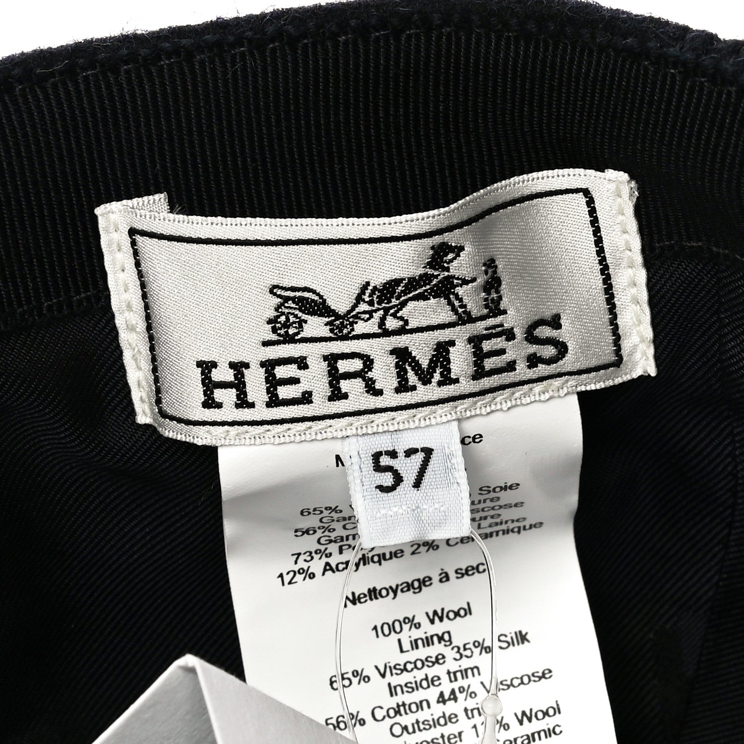 Hermes Wool Davis Varsity Cap 57 Marine 7 of 10
