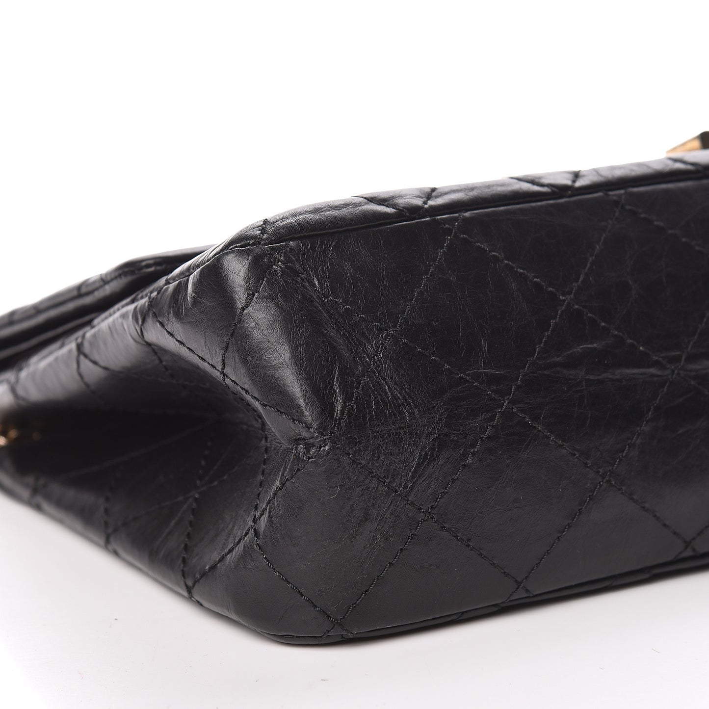 Aged Calfskin Quilted 2.55 Reissue 227 Flap Black