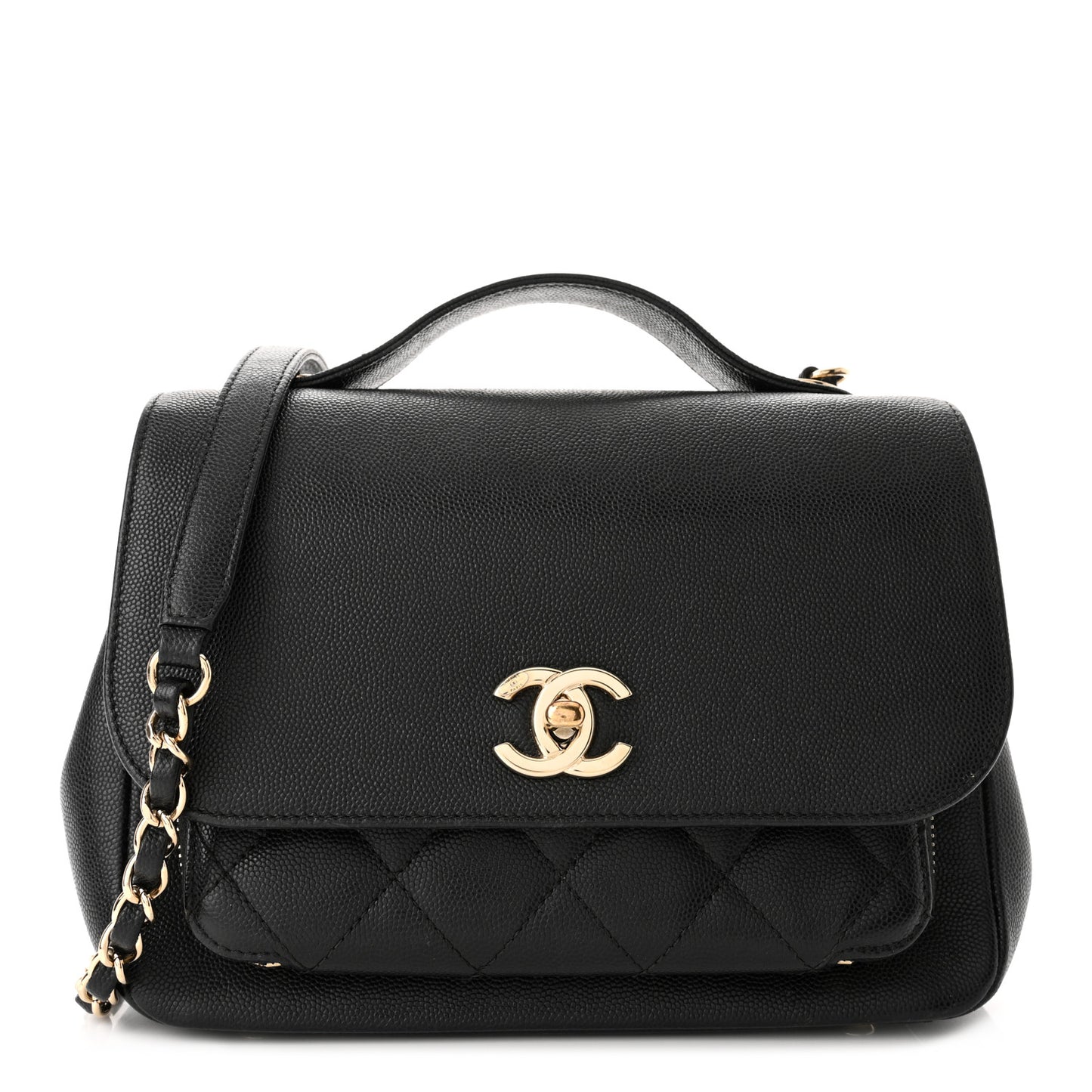 Caviar Quilted Medium Business Affinity Flap Black