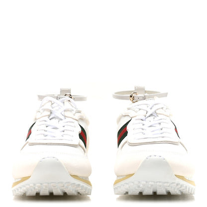 Gucci GG Suede Monogram Web Re-Motion Sneakers 37.5 White 3 of 8
