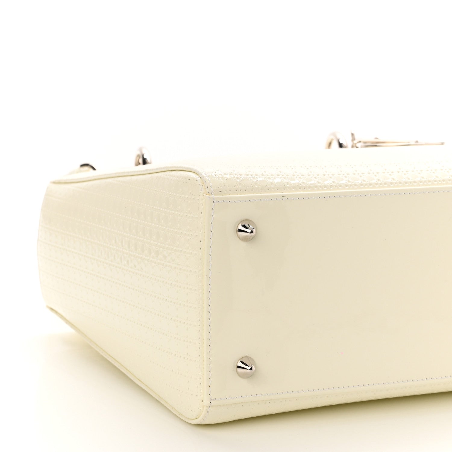 Christian Dior Patent Micro-Cannage Medium Lady Dior White 9 of 12