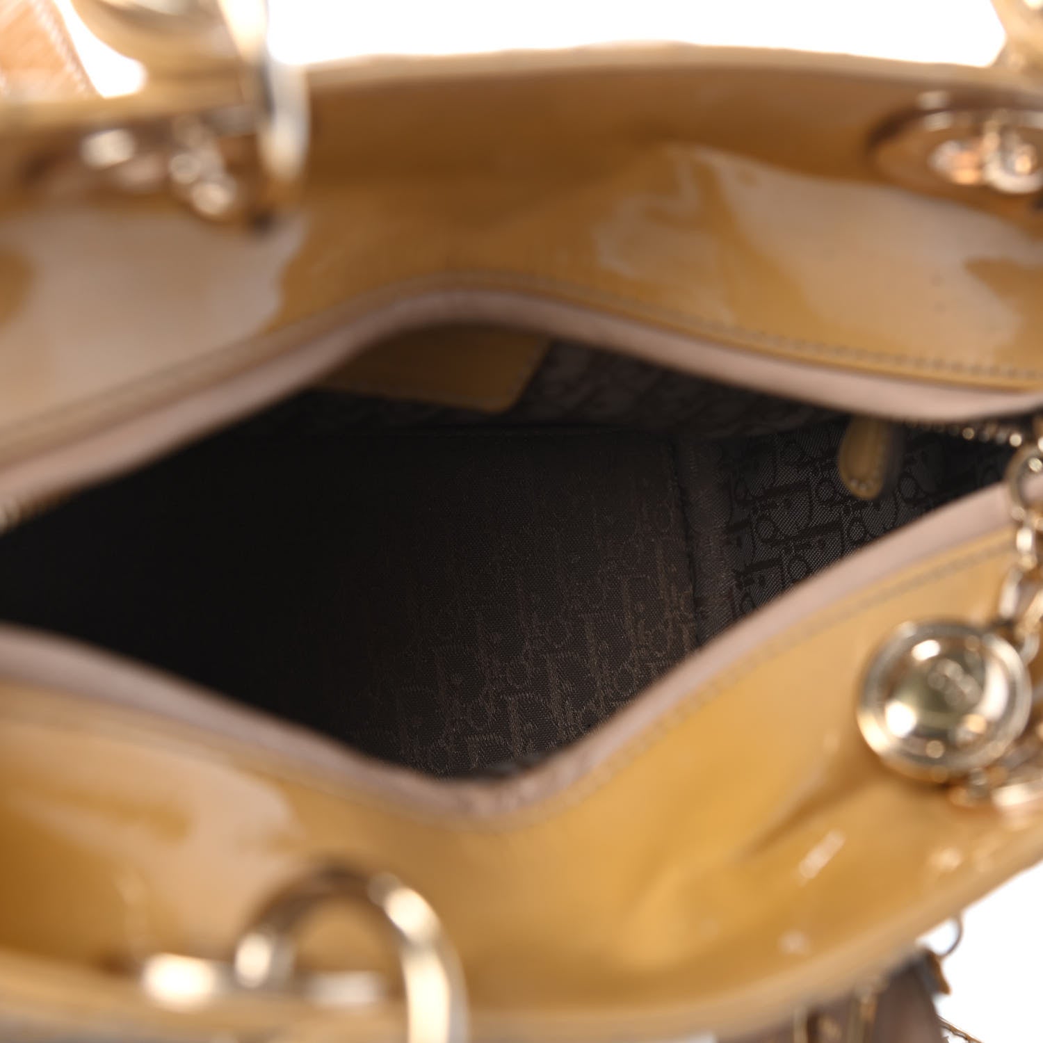 Christian Dior Patent Cannage Medium Lady Dior Beige 5 of 10