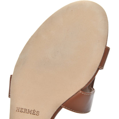 Hermes Calfskin Oasis Sandals 37.5 Gold 9 of 11