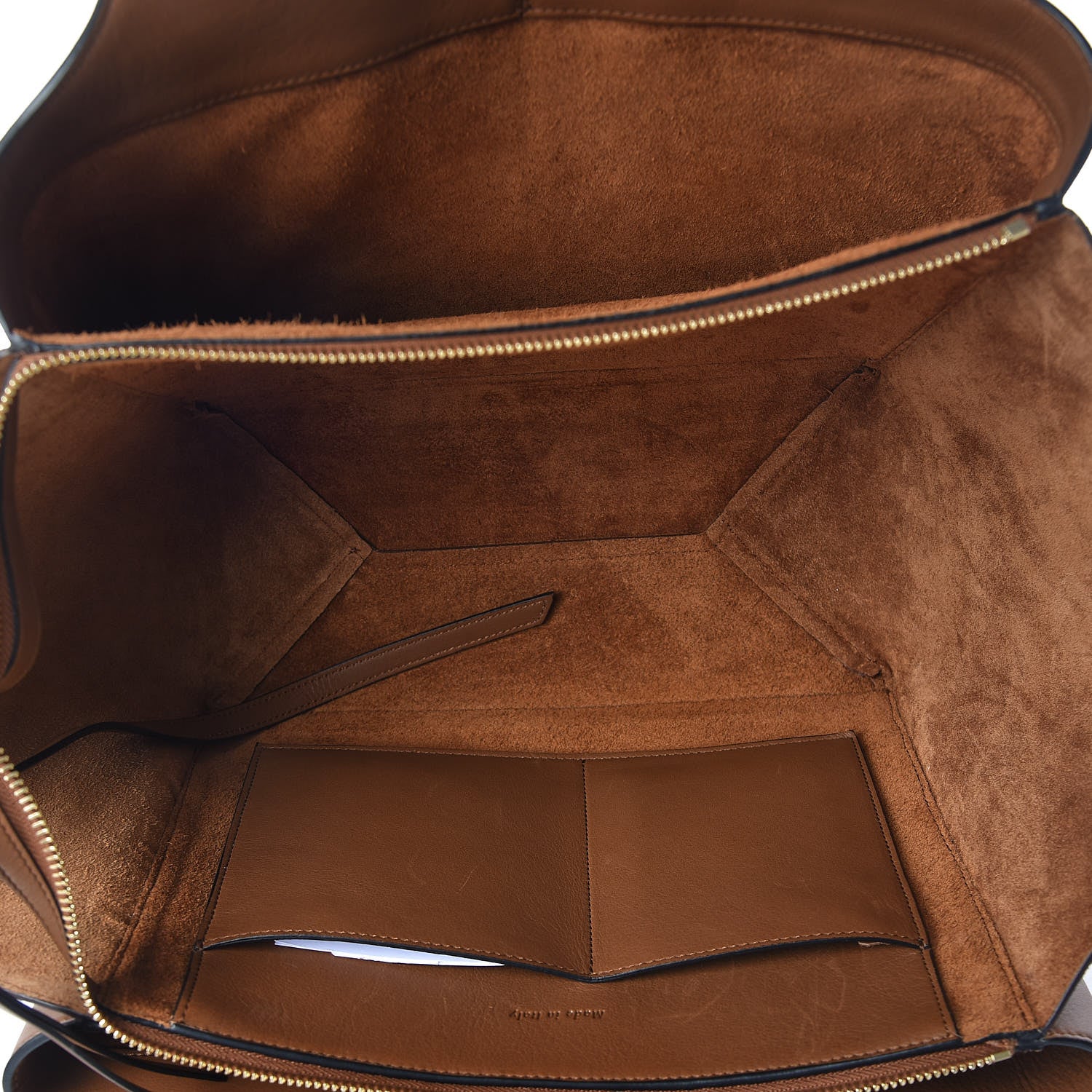 Celine Smooth Calfskin Suede Small Tri-Fold Bag Camel 5 of 10