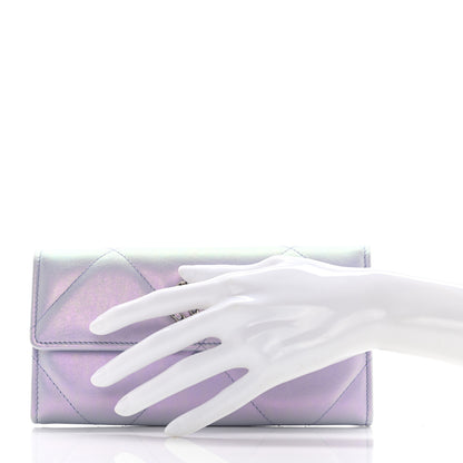 Chanel Iridescent Calfskin Quilted Chanel 19 Flap Wallet Light Purple 2 of 11