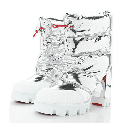 Christian Louboutin Metallic Oriona Lug 100 Boots 40 Silver 3 of 6