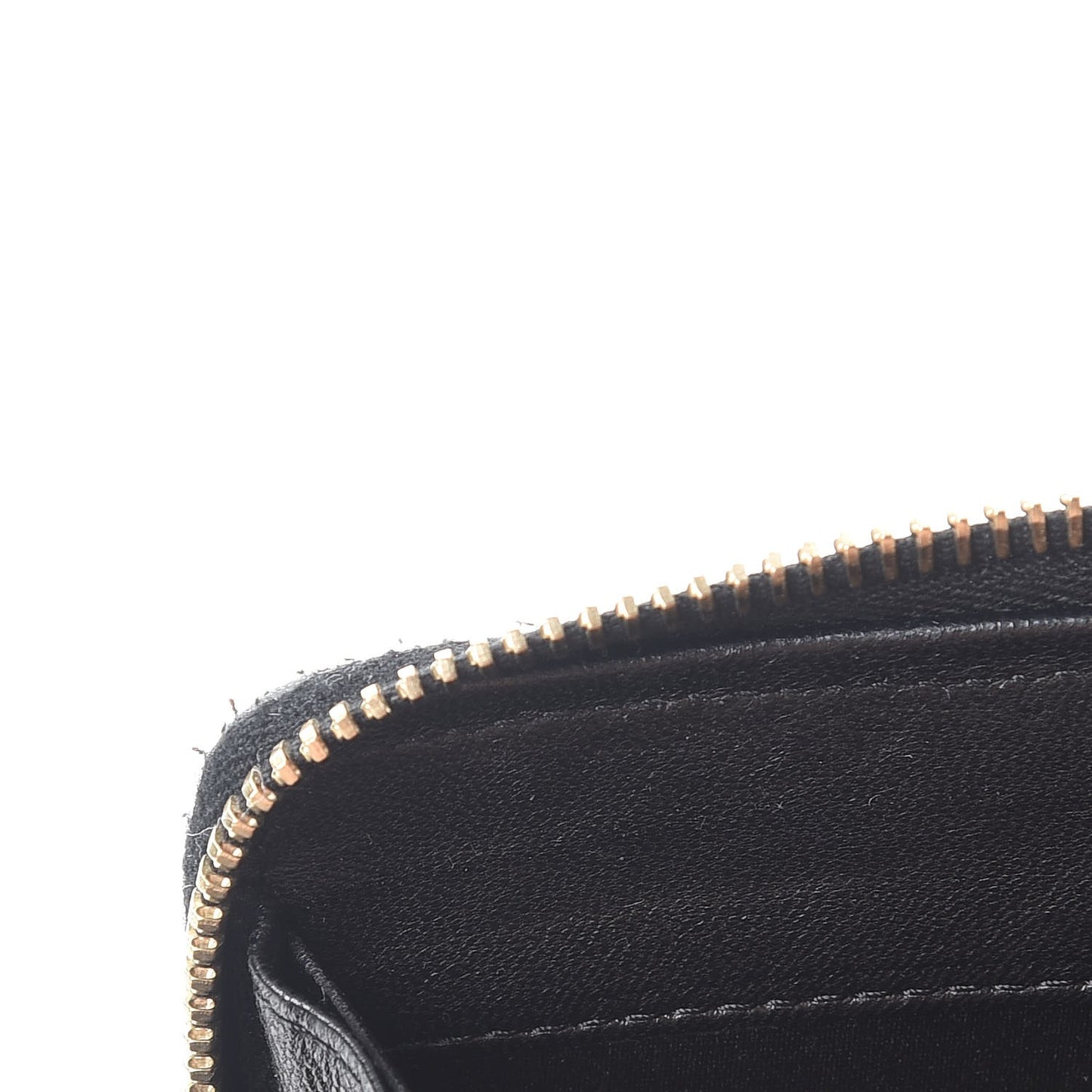 Felt Barocco Print Zip Around Wallet Black Gold