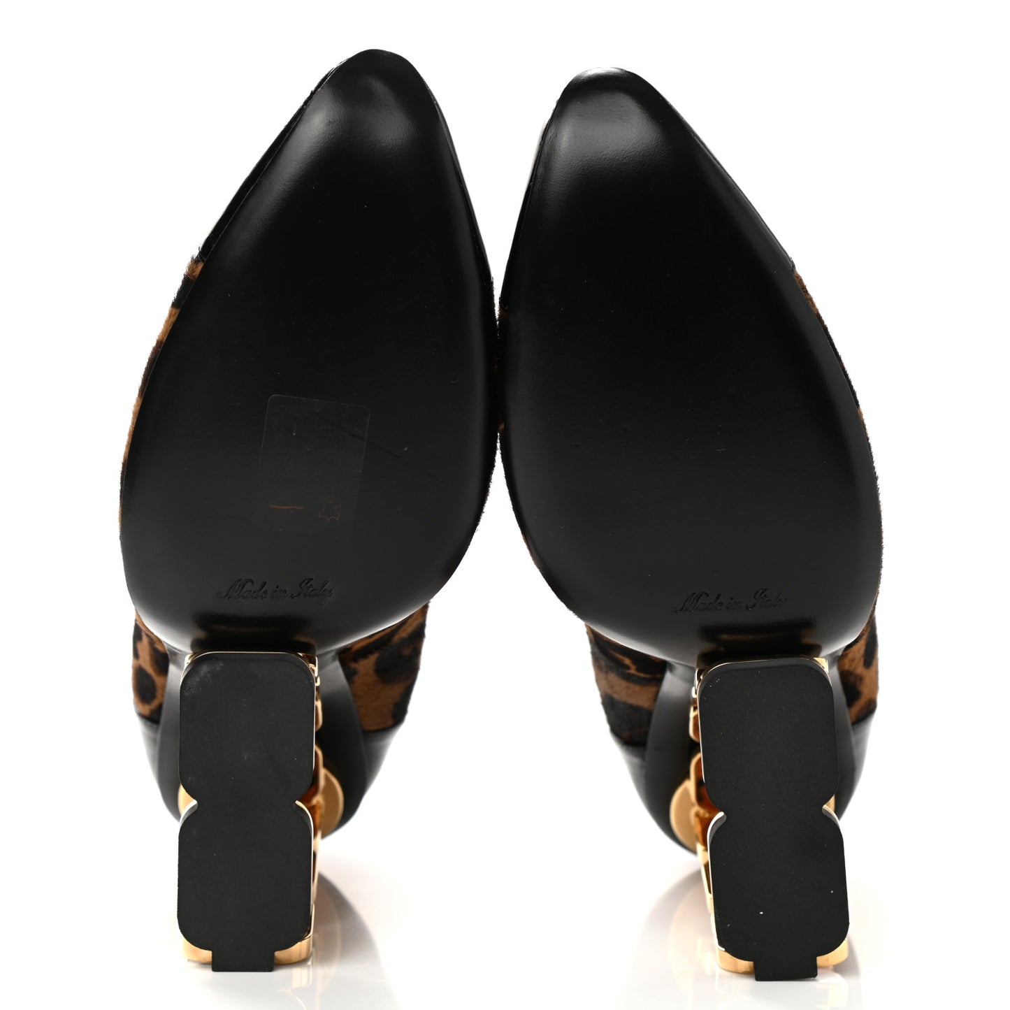 Calfskin Patent Pony Hair Pumps 40 Leopard