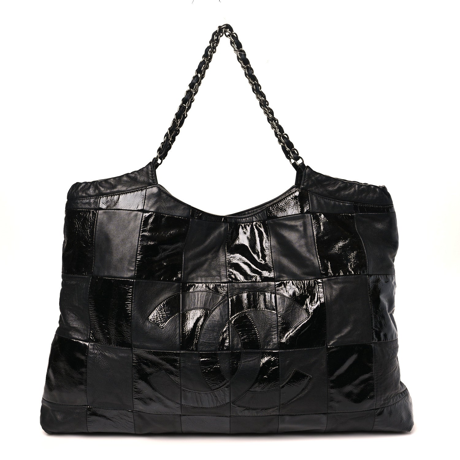 Chanel Patent Patchwork Large Brooklyn Tote Black 1 of 9