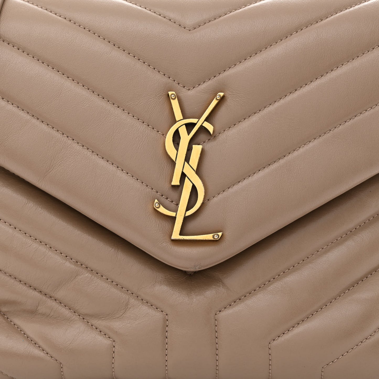 Calfskin Y Quilted Monogram Medium Loulou Chain Satchel Dusty Grey