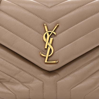 Saint Laurent Calfskin Y Quilted Monogram Medium Loulou Chain Satchel Dusty Grey 8 of 10