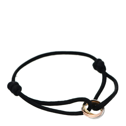 Cartier 18K Pink Yellow White Gold Trinity Adjustable Cord Bracelet Black 1 of 6