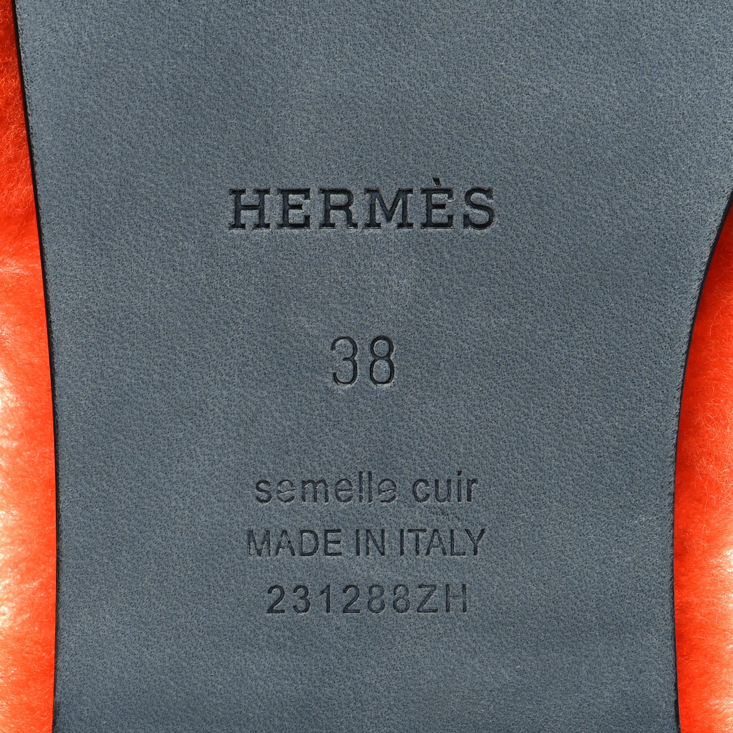 Hermes Woolskin Oran Sandals 38 Orange 6 of 7